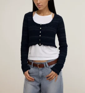 Spring Tastefully Stylish Design Boutique Long Sleeved Round Neck Knitwear High Quality Women’s Cardigan Sweater