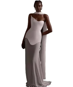 Spring Women’s Elegant Long Bandage Dress With High Stretch Evening Gown Party Dress for Women