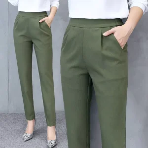 Spring and Summer Slimming Stretch Women’s Office Pants Loose Large Casual Pants