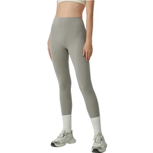 Stock Women’s High Elastic Waist Pocketed Yoga Pants Tummy Control Full Length Solid Color Spandex Fitness Leggings Ready Ship