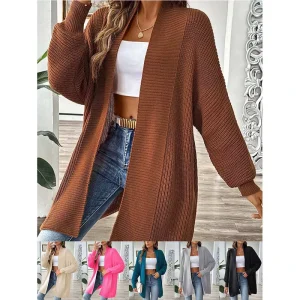 Stocks Factory Ladies Autumn Winter Casual Long Sleeved Women’s Sweater Loose Knit Cardigan Sweater for Women