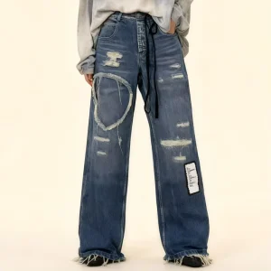 Straight Leg Jeans Women’s Trousers Pants Summer Women’s Denim Jeans Medium Wash