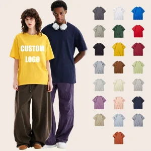 Street Casual 240GSM Cotton Unisex Loose Crew Neck Solid T Shirt Breathable Custom Print Youth Summer Short Sleeve Top