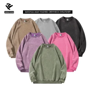 Streetwear Lady Solid Soft Washed Loose Cozy Y2k Pullover Acid Oversized Crewneck Pullover Sweatshirt Clothes Women Tops Unisex