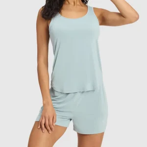 Stretch Knit Tank & Short Set Bamboo jersey women’s sleepwear summer two piece Lounge Set Sustainable Pajamas for Women