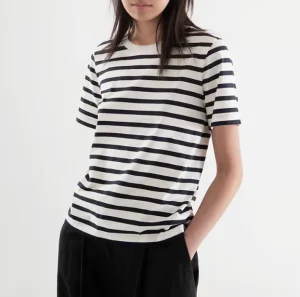 Striped Tshirt Women’s Summer Short sleeved Loose Round Neck All match T shirt Half Sleeve Top Clothes