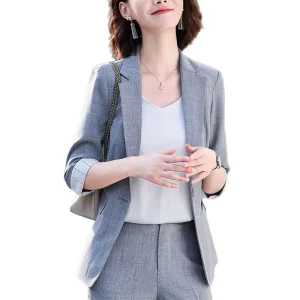 Stylish Office Women’s Suit Coat Casual Solid Color Plus Size S
