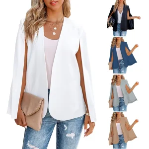 Stylish Slim Fit Thin Blazer Cape Irregular Sleeve Tops Women Casual Cardigan Blazer