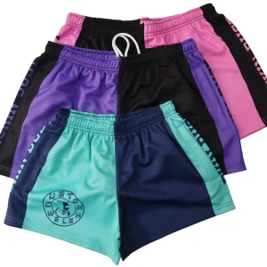 Sublimated Unisex Plus Size Rugby Shorts Polyester Cotton Elastic Drawstring Breathable Quick Dry Zipper Pockets For Men Women