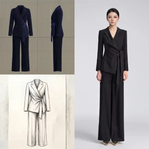 Suit Set Merican Professional Women’s Business Suit Set Polyester Quick Dry Formal Workwear with Solid Pattern and Pants
