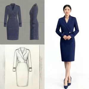 Suit Set Spring Autumn Fashion Professional Suit Dress Commuter Suit Mid Calf Straight Silhouette Breathable 100% Polyester