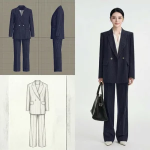 Suit Set Women’s Formal Leisure Suit for Commuter Interview Professional Use Summer Thin Style Polyester