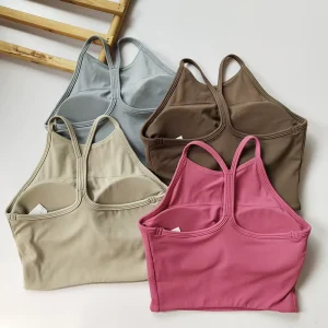 Sujetadores Deportivos Mujer High neck Racerback Shockproof Quick drying Fitness Yoga Sports Bra With Chest Pad