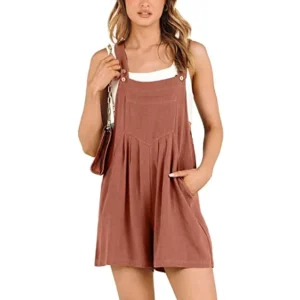 Summer Breathable Cotton Linen Women Loose Jumpsuit Casual Plus Size Romper With Pockets Adjustable Strap Women Short Jumpsuit