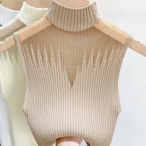 Summer Casual New Style Women’s Slim Fit Sleeveless Vest Top Knitted Sweater