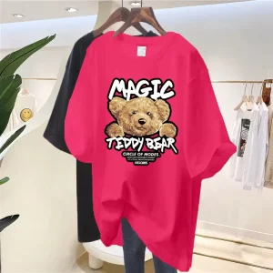 Summer Casual Oversized Women’s T shirts 100% Cotton Breathable Cute Short sleeved Crew Neck Printed