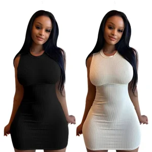 Summer Casual Women Dresses Girls’ Knitted Bodycon Dresses Women’s Clothing