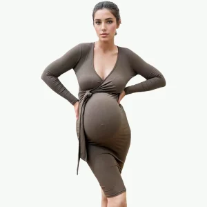 Summer Comfortable Pregnancy Sleepwear Woman’s Maternity Night Dresses With Lace Edge Elastic Knitted Weaving