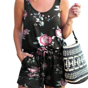 Summer Cotton Jumpsuit Elegant Women’s Romper Shorts One Piece tank Jumpsuits Playsuits Plus Size Women’s Romper Jumpsuit