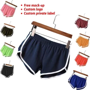 Summer Custom Breathable Quick Dry Elastic Waist Women’s Sports Gym Biker Yoga Scrunch Butt Design Shorts
