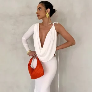Summer Dresses for Women White Elegant Party Club Women’s Slim Dress