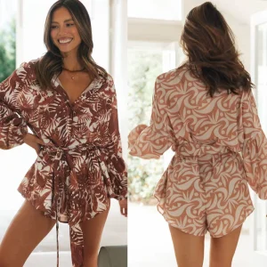 Summer Grey Women Rompers Women’s Fall Casual Pants Sexy Jumpsuits Long Sleeve Knitting Tight Bodysuits