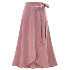 Summer High Waist Belt Irregular Casual Skirt for Ladies