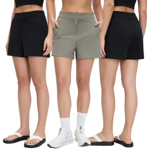 Summer High Waist Sporty Women’s Straight Blend Casual Commuter Running Yoga Fitness Shorts Quick-drying Breathable