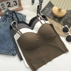 Summer Ice Silk Korea Style K pop Sexy Leisure Irregular Sleeveless Open Waist Camisole Easy Matching Crop Top