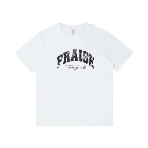 Summer Men’s Women’s Loose Casual Knitted Short Sleeve Letters Printed Cotton 230G T-shirt