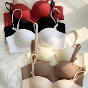 Summer Sexy Underwear Women’s Small Chest Push-up Large Bra Traceless Half Cup Non-slip Non-rimless Bra