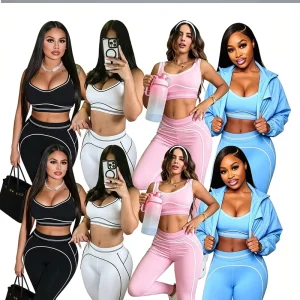 Summer Sleeveless Sports Vest High Waist Hip Lifting Abdominal Tightening Fitness Yoga Suit Set