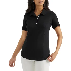 Summer Vintage Slim Fit Women’s Breathable Polyester/Cotton Blend For Shirt Short Sleeved Five Button Lapel Embroidered Logo