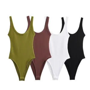 Summer Women’s Bodysuit New Casual Fashion Sleeveless Halter Tights Sexy Elegant Slim Waisted One piece Swimsuit