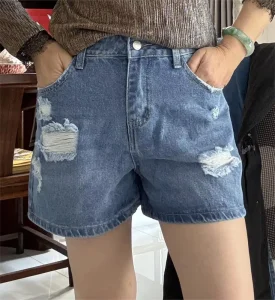 Summer Women’s Denim Shorts Plus Size Short Pant Design Jeans Street Denim Shorts