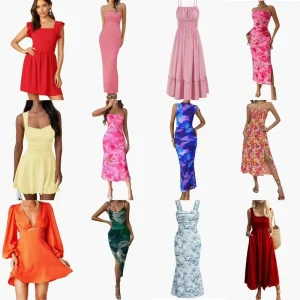 Summer Women’s Empire Waist Print Woven A-Line Mini Casual Dresses