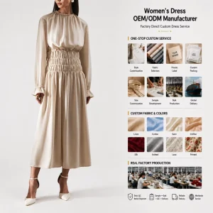 Summer Women’s High Waist Ruffle Dress Flowy Satin Straight Long Sleeve Maxi Dress