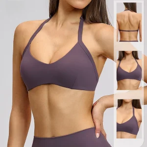 Summer Women’s Sexy Neck Sports Bra Yoga Bra V neck Backless Sports Bra Camisole Running Fitness Top