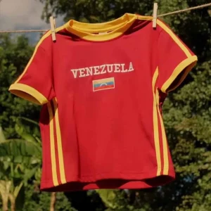 Summer Women’s Short sleeved T-shirt Top with National Flag Embroidered Pattern Ball Uniform Slim Fit Sexy Clothing Y2K