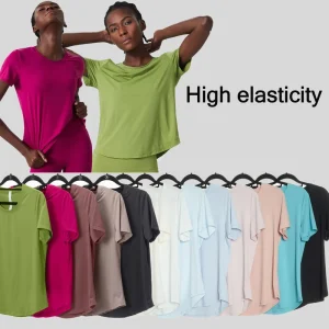 Summer Women’s Sports T-Shirt Gym T-Shirt With Logo Custom Fitted Crew Neck Workout Clothes