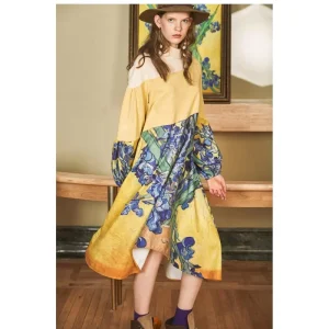 Summer Women’s Style Contrast Color Mixed Print Sling Dress