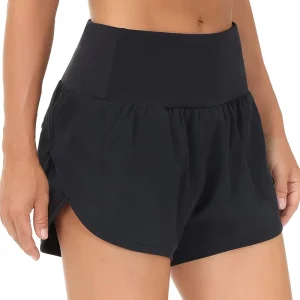 Summer Workout Women’s Athletic Running Fitness Shorts Blank Plain Gym Shorts Women Sports Double Layer Yoga Shorts