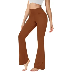 Super Soft and Durable Boot Cut Flare Pants for Women High Waist Leggings in Knitted Material Casual Style Breathable Feature