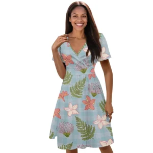 Supplier Direct Sales Custom Hawaiian Floral Print Casual Eco-friendly Breathable Summer Women’s Plus Size Dresses Printed