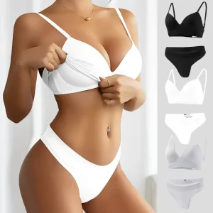 Support Customized Service Women Bra Set Seamless Breathable Sport Woman Bra and Panties Set with Adjustable Shoulder Straps