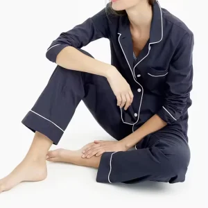 Sustainable Organic Cotton Ladies Sleepwear Homewear Set Women Eco Friendly Breathable Nightwear Loungewear Pajamas Set