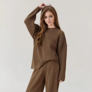 Sweaters for Women Knitted Fall Fashion 2 Piece Knit Set Plus Size Women’s Clothing Lounge Winter Mohair Sweater Sets Oversize