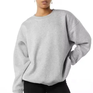 Sweet Ladies Cozy Drop Shoulder Women Sweatshirt Warm Brushed Anti-pilling Cotton Jumper Women Crew Neck Sweatshirt