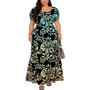 Sweet Style Vintage Women’s Knee-Length Pleated Milk Fiber Short Sleeve Dress Breathable Eco-Friendly Office Summer