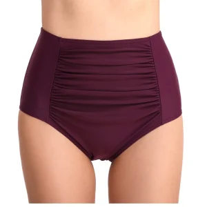 Swimwear Bikini Bottom Women High Waist Beachwear Ruffled Front Swim Wear